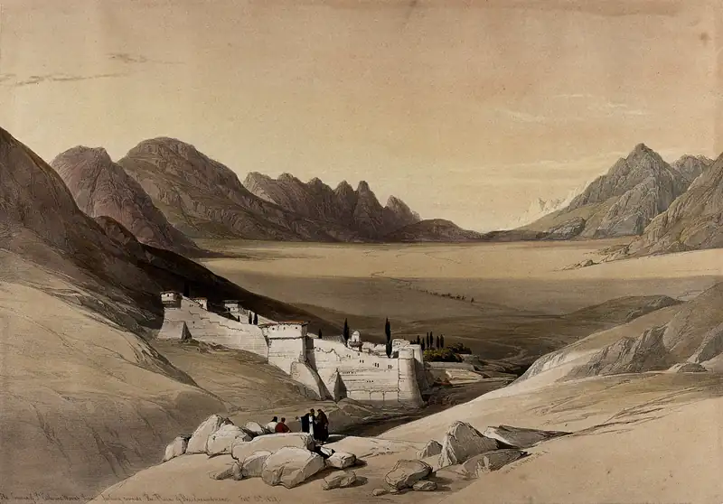 The monastery of St. Catherine at Mount Sinai, from the sout Wellcome V0049449